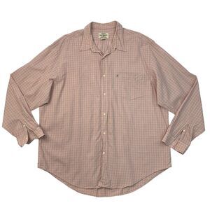 Ralph Lauren Polo Jeans Shirt Mens XXL Coral Artichoke Cotton Button Up Check